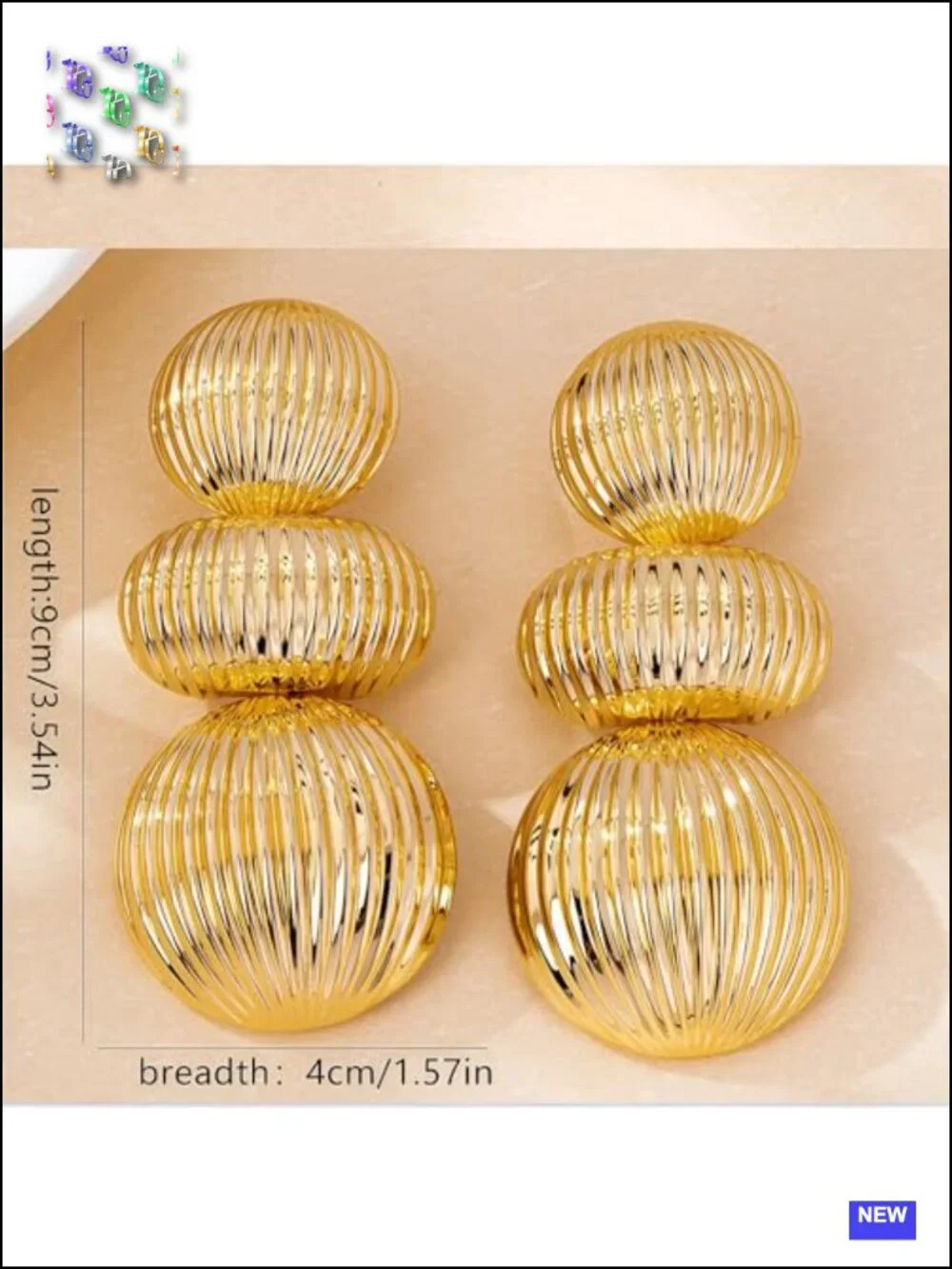 Large Gold Ball Earrings Chunky Oversized Big Dangle Statement Earrings Trendy